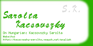 sarolta kacsovszky business card